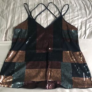 Express sequin dress tank